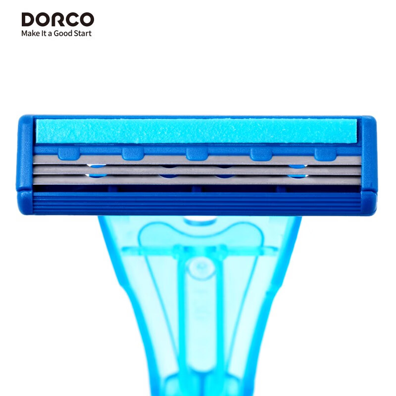 Duoleke Manual Razor with 3-Layer Blades, DORCO Hotel Disposable Razor, Travel-Friendly, 3-Pack