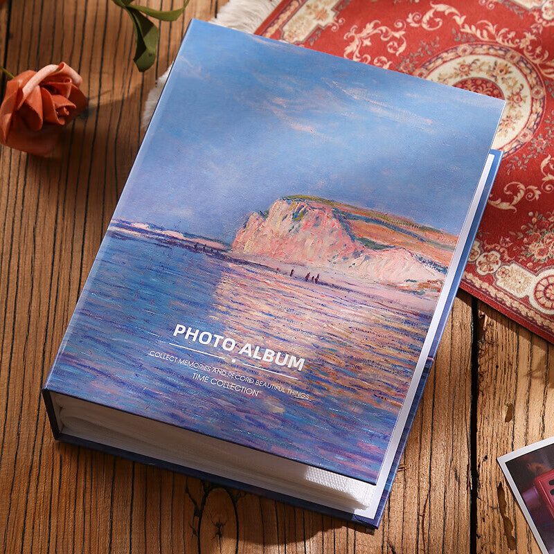 Ouliwen [Lowest Price Online] Oil Painting Storage Album, Large Capacity Family Photo Album, Couple's Memory Book, Photo Book (6-Inch Laminated, 200 Pages) - Pavile Beach