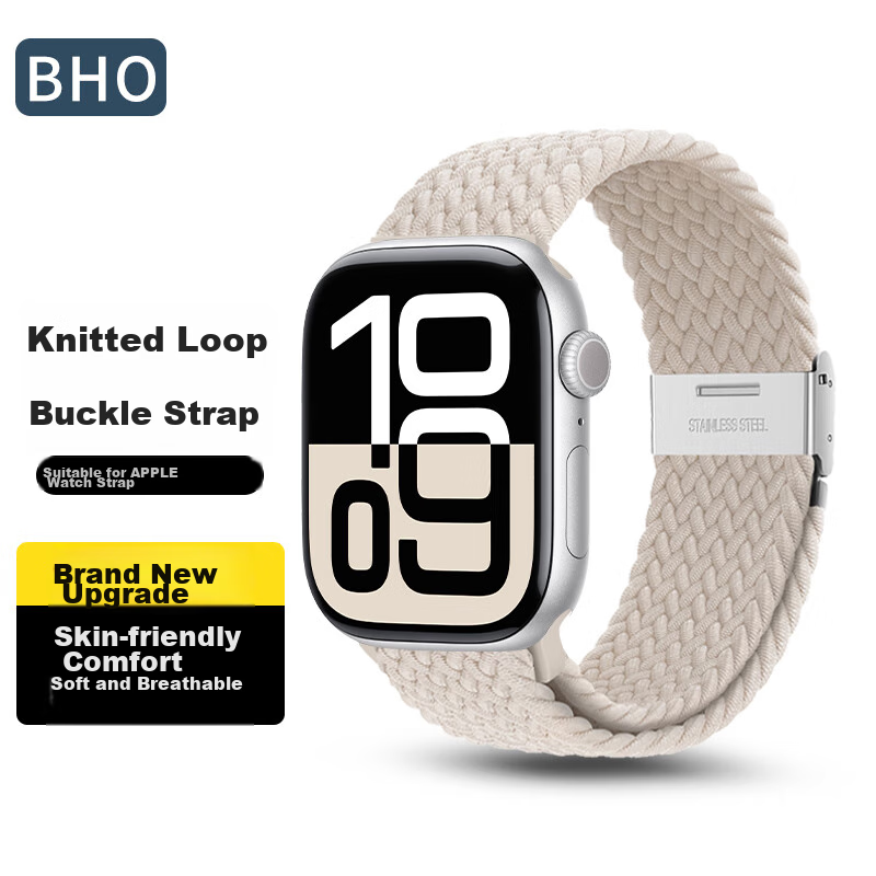 BHO Suitable for Apple Watch Band, Apple Watch S10/ultra2/s9/se Nylon Braided Loop Strap, IWatch S8/7/6/5/4 Buckle Watch Band