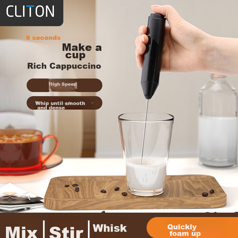 CLITON Electric Milk Frother, Coffee Milk Frother, Home Milk Frother, Handheld Mini Mixer And Egg Beater