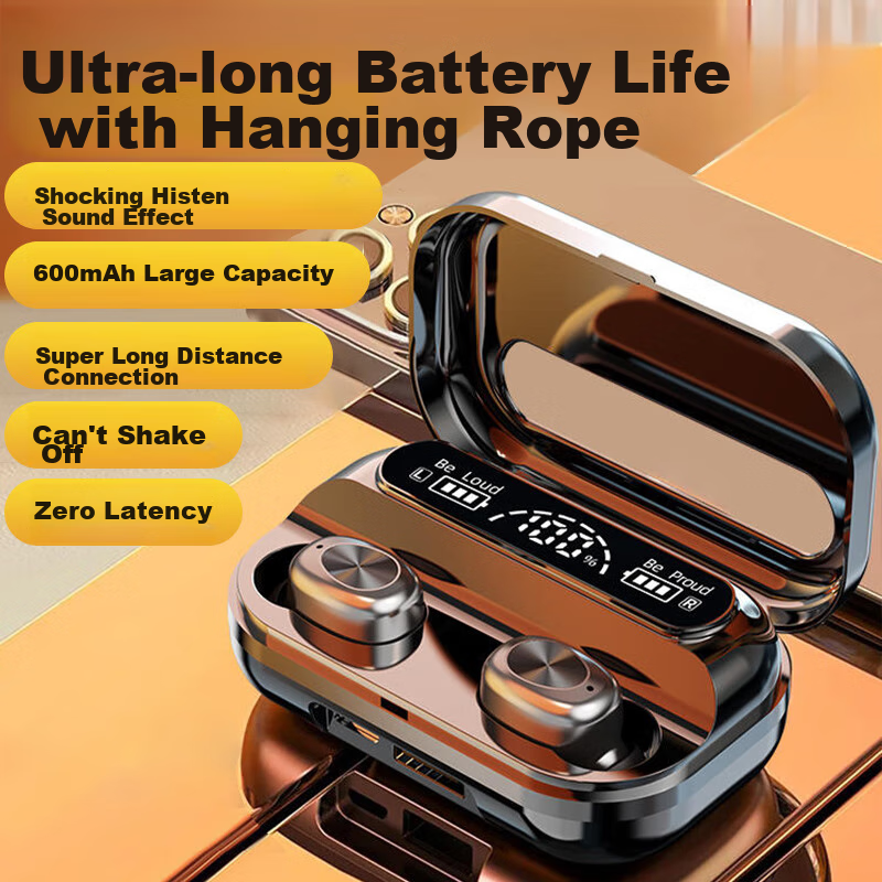 Bkayp Bluetooth Headphones, Wireless, Compatible with Apple, Huawei, OPPO, Honor, Vivo Phones, In-Ear Earphones, Dual-Ear, for Sports And Gaming, Can Charge Phones