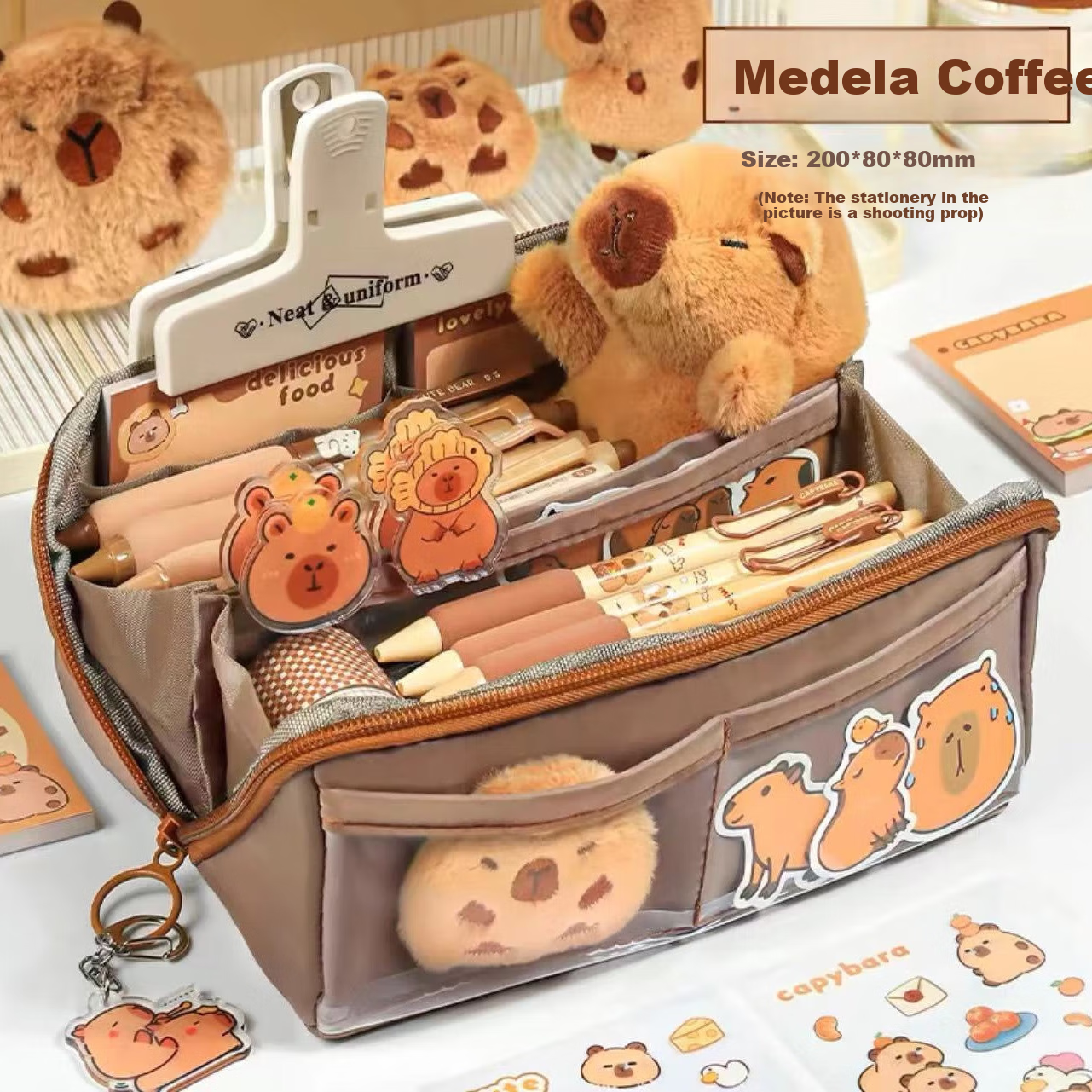 Touch Fish Pencil Case Capybara Panda High Value Large Capacity Stationery Box for Middle School Girls Elementary School Girls Super Large Pencil Case Multi-function Boys and Girls Creative