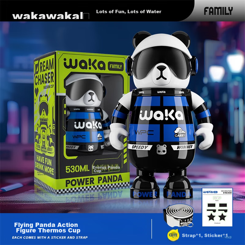 Waka Waka Panda Insulated Cup, Children's Water Bottle, 316 Stainless Steel Student Water Bottle, Gift for Women, Companion Gift, Straw Cup, Feixiang