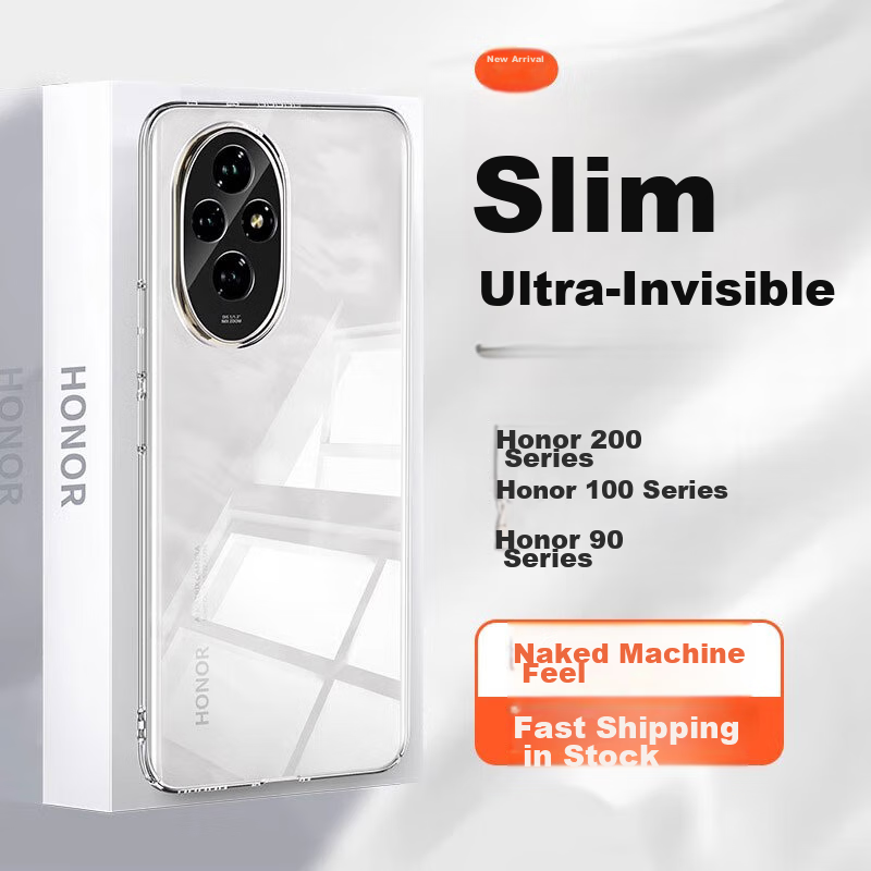 POZZO [Long-Lasting Non-Yellowing] Phone Case for HONOR 200 Pro, HONOR 200 Pro Protective Cover, Shockproof, Anti-Fingerprint, Full Coverage, Bare Phone Lens Protection, Fully Transparent