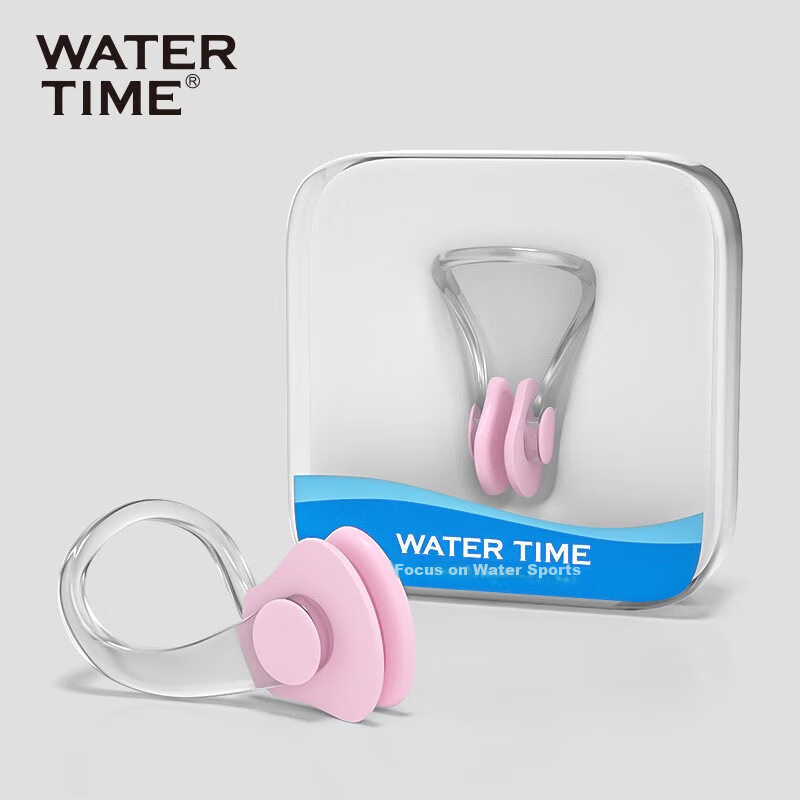 WATERTIME/Shuichuan Swimming Nose Clip for Adults, Waterproof Professional Children's Comfortable Non-Slip Anti-Choking Swimming Gear, Pink