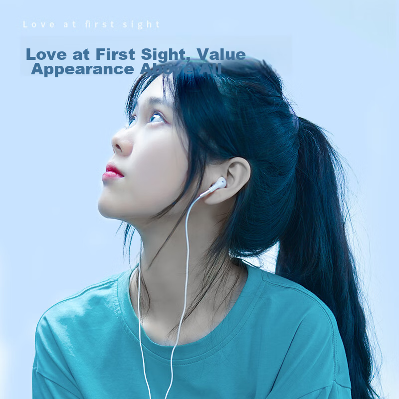 Sibyl Wired Semi-In Noise-Cancelling Headphones for Calls And Karaoke, Compatible with Phones And Computers, for Women, Huawei, Xiaomi, Vivo, Oppo, Dark Blue, Three-Button In-Line Control, Includes St