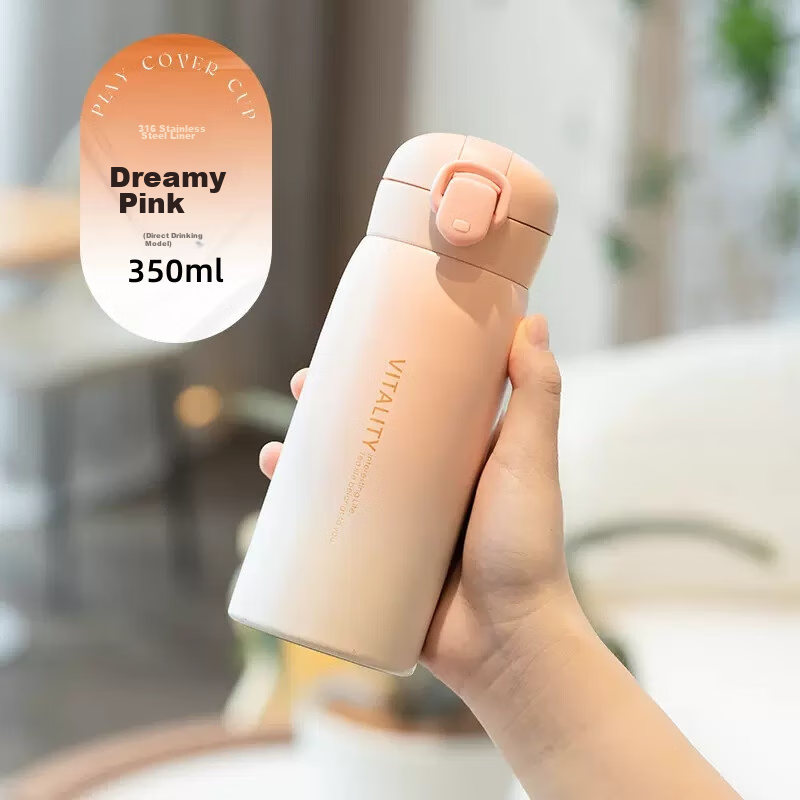 Angelamiao Mini Insulated Mug for Women Students, Cute Portable Water Cup, 304 Stainless Steel, Handheld, Women's Day Gift