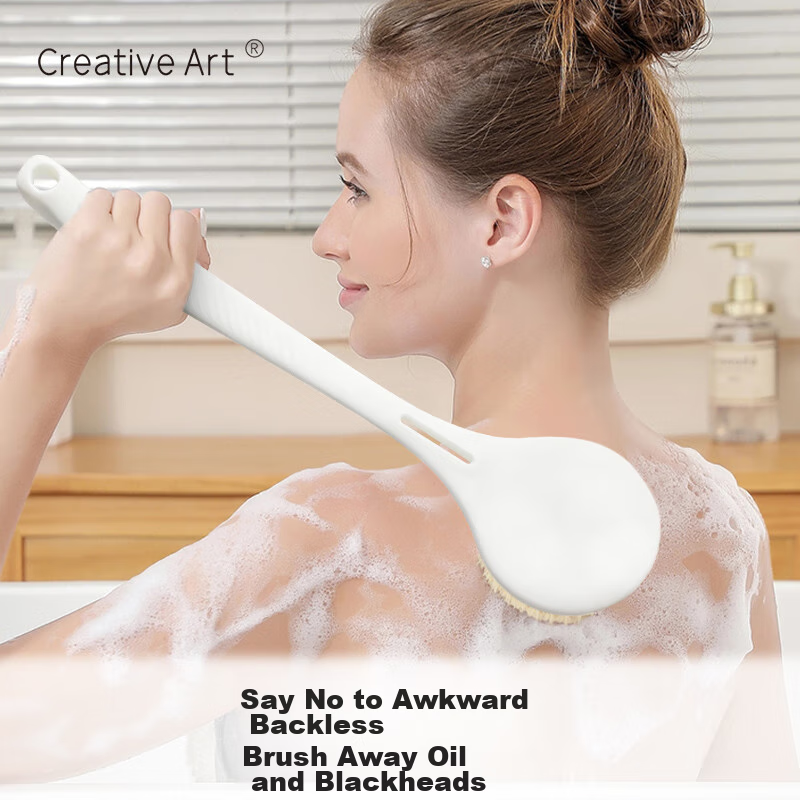 Creative Art Bath Brush, Back Scrubber, Shower Essential, Soft Bristle Long Handle Bath Brush, Back Scrubber, Back Scrubbing Tool