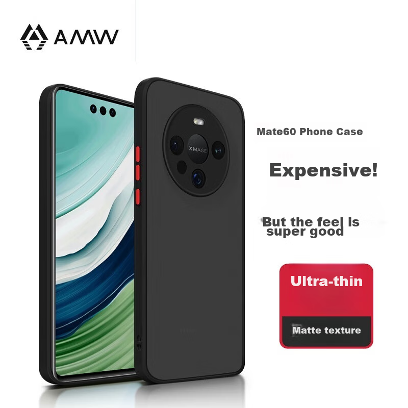 AMW Ultra-Thin Case for Huawei Mate 60, Shockproof Protective Cover, Matte Color-Contrasting, Popular Anti-Fingerprint, High-End Full Protection for Men And Women, BRA-AL00