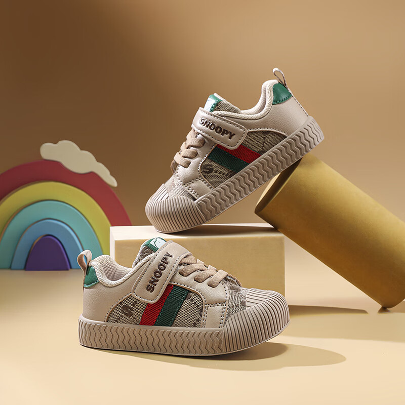 SNOOPYSNOOPY Kids' Walking Shoes Boys Girls Low-top Casual Sports Sneakers Baby Trendy Shoes 0294 Green Size 27