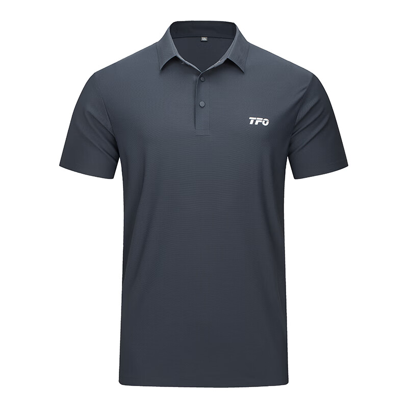 TFO Seamless Ice Silk Polo Shirt Comfortable Breathable Sports Top Short Sleeve A6112439 Men's Dark Gray 3XL