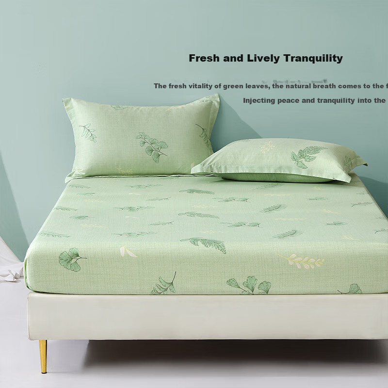 Baili Si Shuixing Home Textiles' All-Cotton Fitted Sheet, Pure Cotton Bed Sheet, Fitted Sheet Cover, Single Piece, Fully Enclosed Fitted Sheet, Mattress Protector Cover