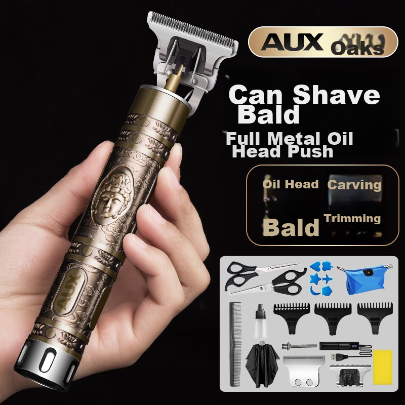 AUX Hair Clipper, Electric Trimmer for Adults, Hair Carving Electric Shaver, Hairline Trimmer, Hair Cutting Tool, Bald Head Gadget, Hairline Trimmer, X2 High-End Configuration