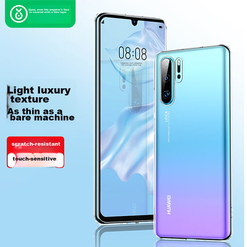 BIAZE Compatible with Huawei P30 Pro Phone Case, P30 Pro Protective Cover, Full Protection Shockproof Clear Transparent TPU Ultra-Thin Anti-Fingerprint Soft Case JK578-Transparent White