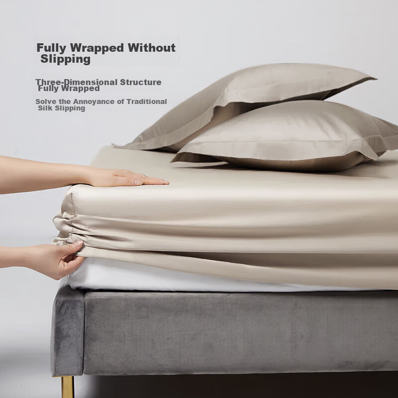 Chao Ge [Class A 3A Antibacterial] 100S Xinjiang Long-Staple Cotton Fitted Sheet, All-Season Pure Cotton Double Bed Sheet, Single Piece