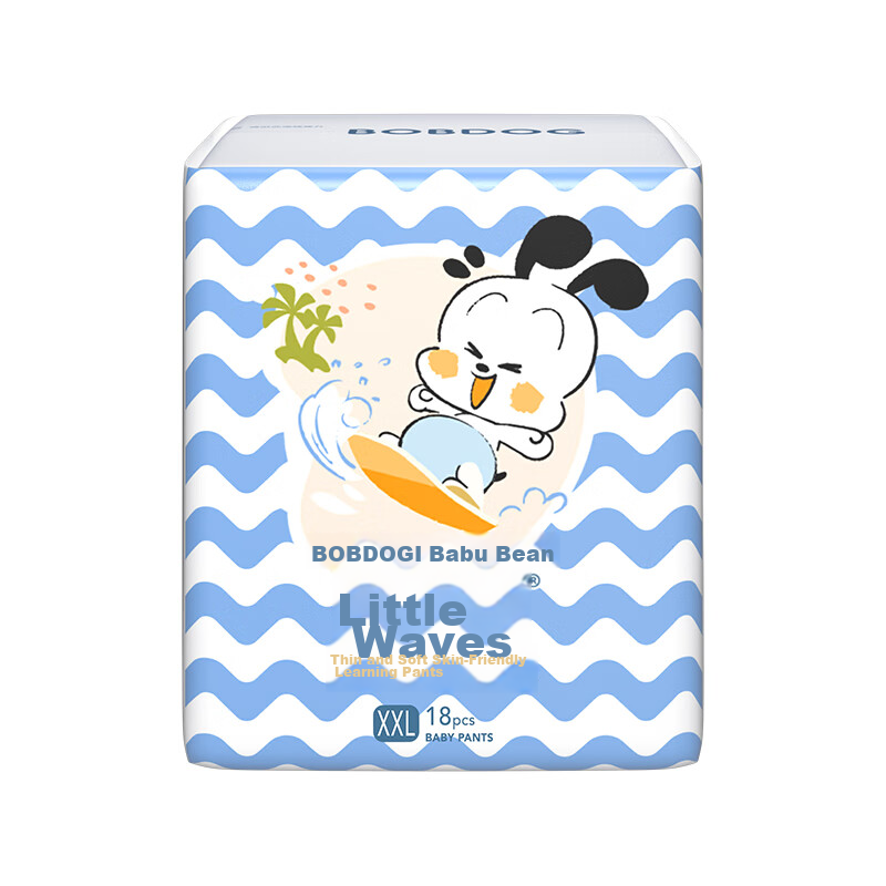 Bobdog (BOBDOG) Small Wave Thin Soft Skin-Friendly Training Pants XXL 108 Pieces Box (15KG And Above) Extra Large Size Baby Diapers