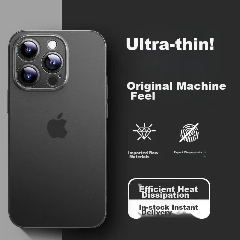 EDDGA IPhone 15 Pro Case, Ultra-Thin Frosted Semi-Transparent Full Protection Shockproof Skin-Friendly Cover [Translucent Black]