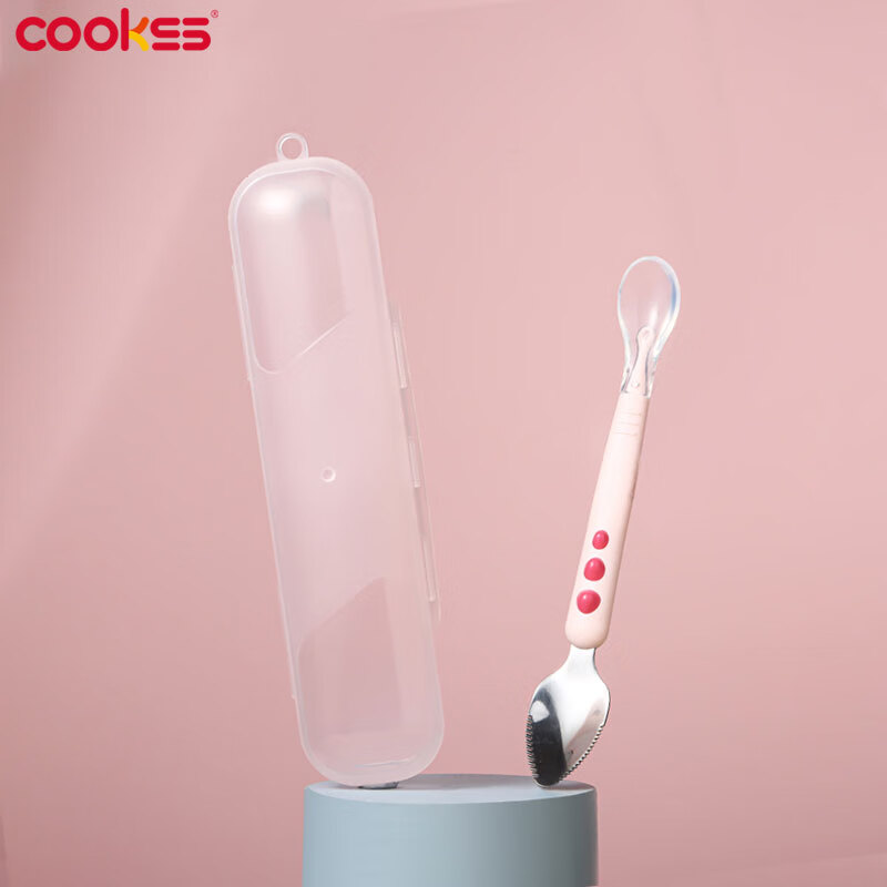 COOKSS Baby Food Scraper Spoon, Infant Feeding Tool, Apple Puree Scraper, Stainless Steel Fruit Puree Scraper, Children's Tableware