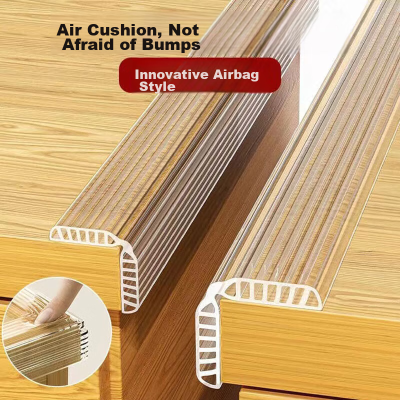 BFU Hollow Transparent Anti-Collision Strip, Acrylic Gel, for Home Use, Children's Wall Corner, Thickened Table Edge, Anti-Bump, 2m Long * 48mm Wide
