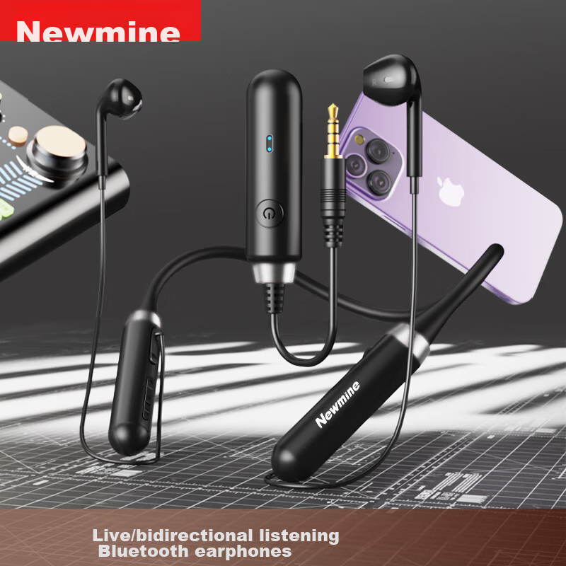 Newman C03 Live Streaming Wireless Monitoring Headphones for Singing And Recording, Neckband-Style Bluetooth Sports In-Ear Noise-Cancelling Wireless Sound Card Microphone All-In Device [One to One]