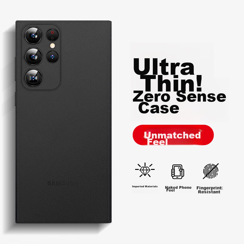 Nai Xiao Ya S23 Ultra Phone Case, S23 Ultra Protective Cover, Full Lens Protection, Ultra-Thin, Transparent, Frosted, Shockproof Soft Case for Men And Women, Deep Space Black