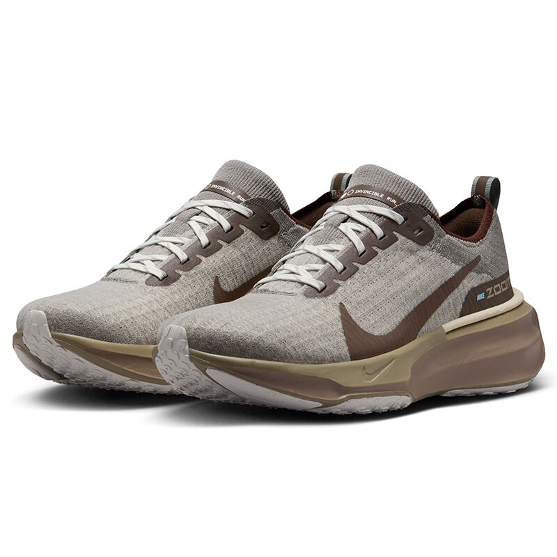 Nike Running Shoes, Men's Foam Cushioning, INVINCIBLE 3 Sneakers, FZ3654-053, Mud Gray, Size 40.5