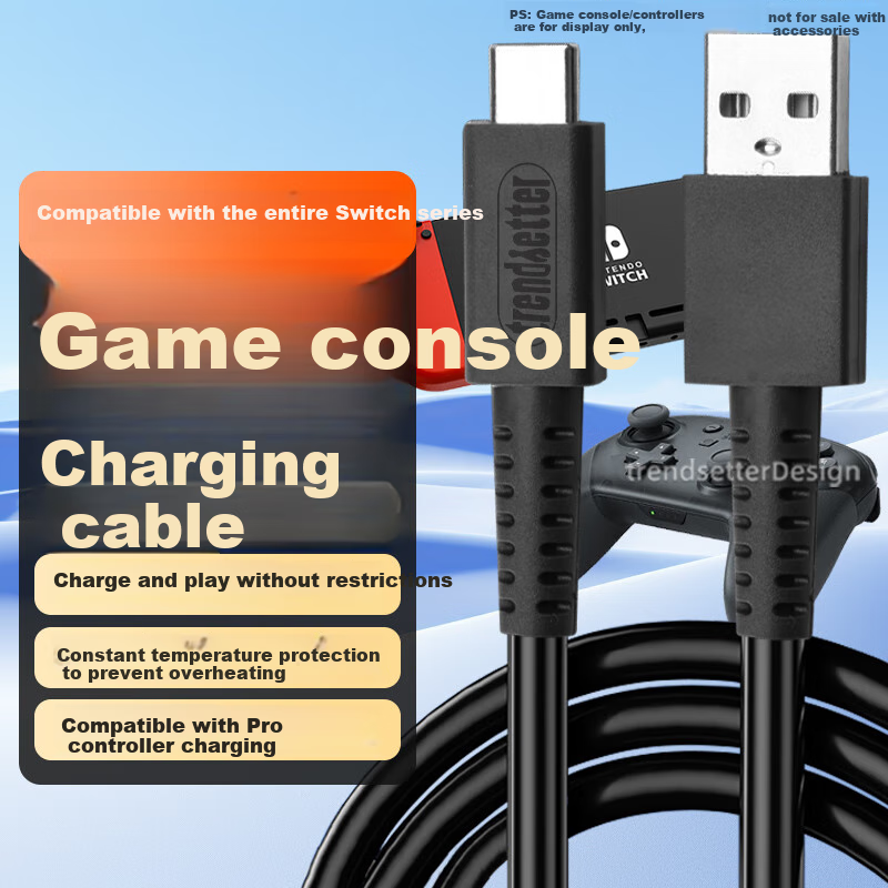Yingqian Type-C Data Cable for Nintendo Switch Pro Controller, 8BitDo SN30 M30 Pro 2 Charging Cable 1.5m