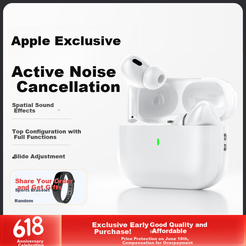 WITGOER [Pro 2nd Gen | Top-of-the-line Active Noise Cancelling] Bluetooth Earphones 2025 Latest Model with Ultra-long Battery Life, Compatible with Apple iPhone 16/15, Wireless In-ear Music, Ear-frien