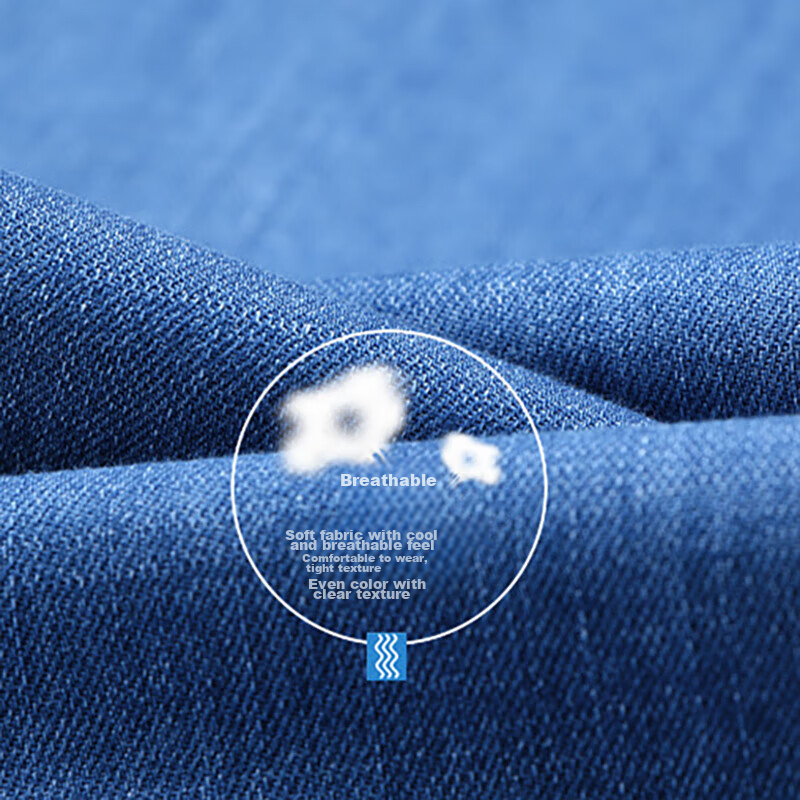 JEANSWEST Men's Jeans, 2024 Autumn Thin Ice Silk Fashion Trendy Straight Loose Long Pants, Men's Trousers, Light Blue, Size 34