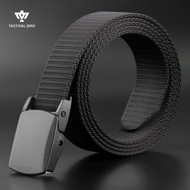 ZhanShuNiao Canvas Belt for Men, Metal-Free, Anti-Metal Allergy, Security Checkpoint-Friendly, Sports Outdoor Casual Nylon Trouser Belt