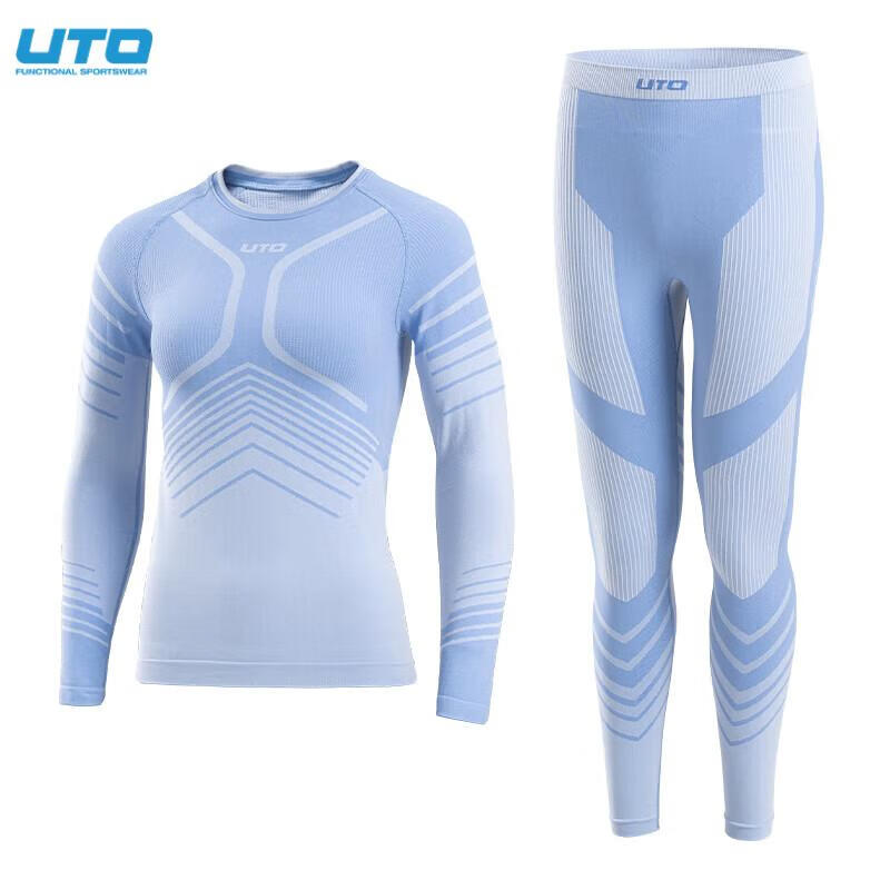 UTO Ski Compression Quick-Dry Shirt for Women, Functional Underwear, Sweat-Wicking, Outdoor Sports, Running, Warm Set, Summer Purple, M