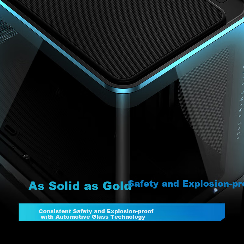 ASUS PRIME AP202 Luminous Island Floating Sea View Room Chassis with Bottom Floating Patent Design/Explosion-proof Curved Glass/Tool-free Disassembly/20G Type-C Interface