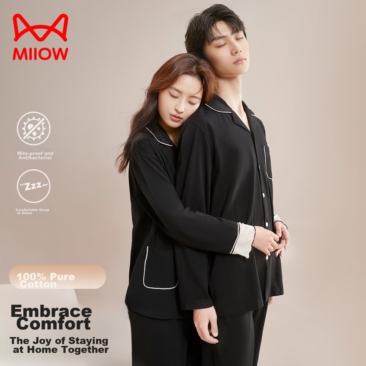 Maoren [100% Pure Cotton] Men's Pajamas, Spring And Summer, All-Cotton, Anti-Mite, Antibacterial, Home Wear, Couple's Long-Sleeve, Plus Size