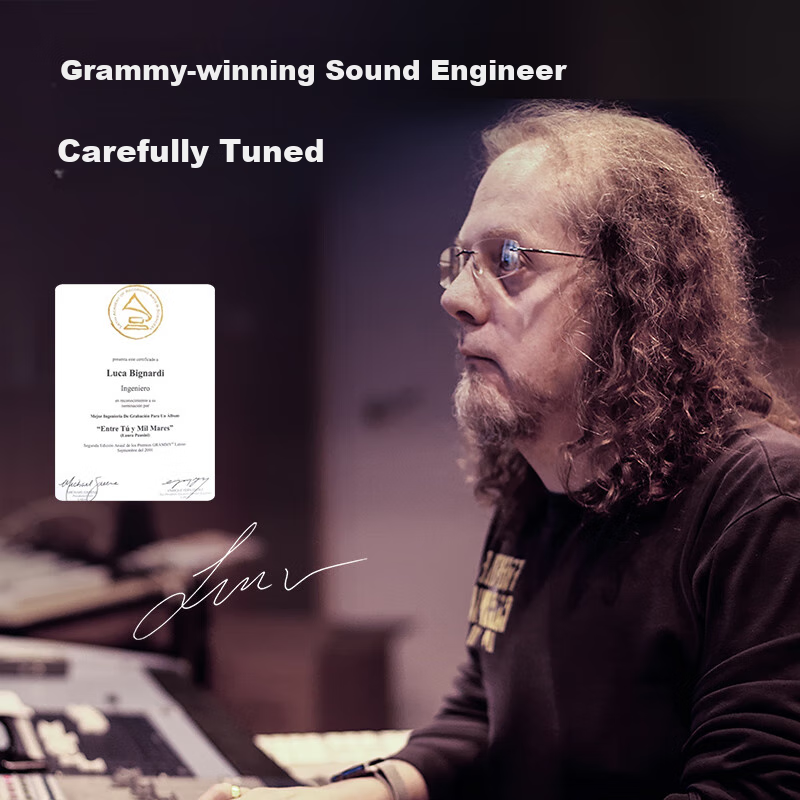 1MORE HQ51 Over-Ear Bluetooth Headphones SonoFlow Pro with Dual Gold Standard 100H Long Battery Life Active Noise Cancelling Gaming Music Headphones for Huawei Xiaomi Apple - Mocha Brown