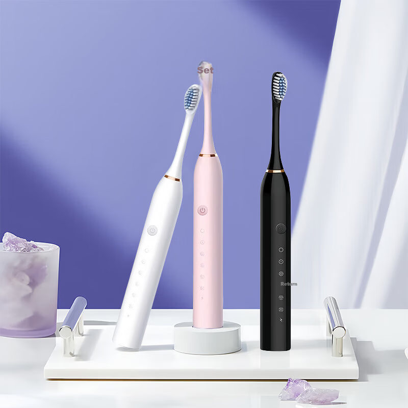 EMIE EMIE Mini MI Electric Toothbrush for Adults 5 Cleaning Modes Sonic Vibration Electric Toothbrush [with 4 Electric Toothbrush Heads] Double Smiles Birthday Gift for Women