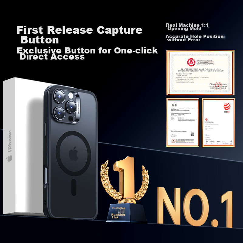 ESR [With Camera Button] IPhone 16 Pro Case, Apple 16 Pro Protective Cover, Magnetic Ultra-Thin Transparent Photography Capacitive Button Full Protection Case MagSafe