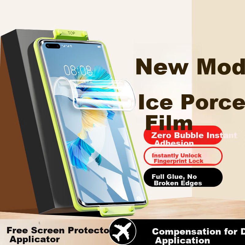 NEYAA (NEYAA) Full Glue Ceramic Soft Film for Huawei Mate 40 Pro, Full Screen Curved Coverage, High Definition, Ultra Clear, Anti-drop, Anti-fingerprint Protective Film