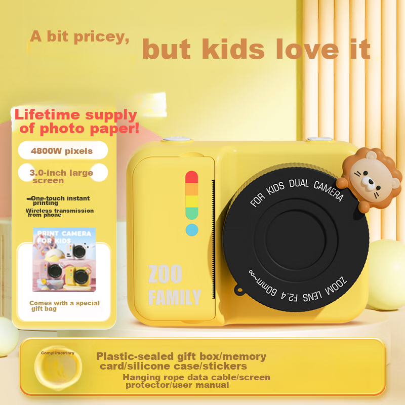 Mengduofu Children's Day Gift Instant Camera with Printable Photos, Colorful Toy for Boys And Girls, Birthday Present for Ages 7-14