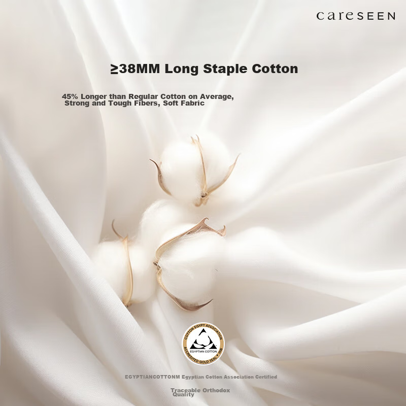 Canasin Egyptian Cotton Luxury Four-piece Set 100S Pure Cotton Satin Duvet Cover Bedding Ensembles Enamel Grey 1.8m Bed