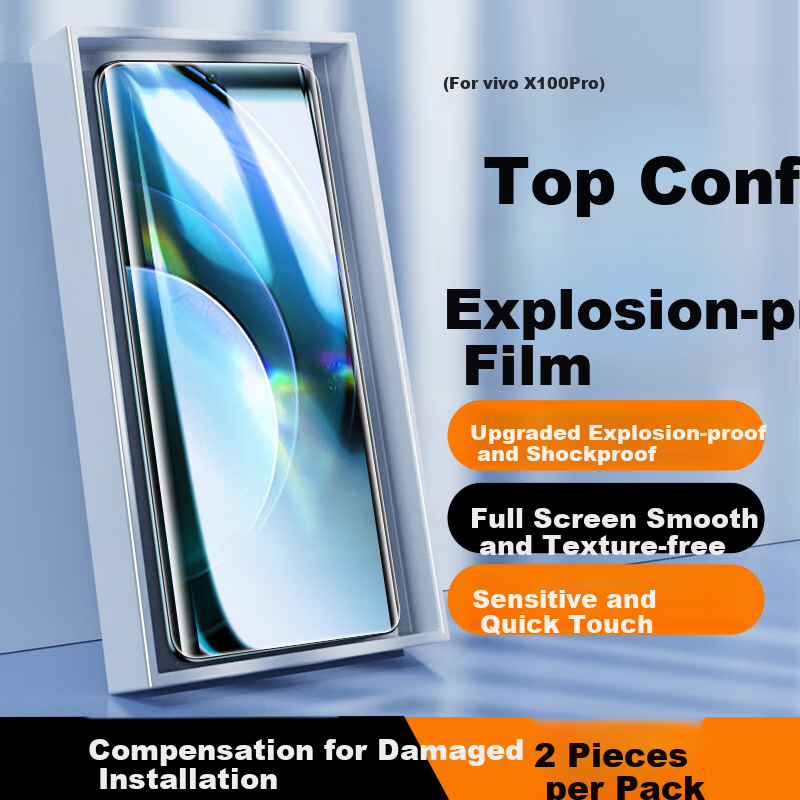 Cocolili [Ultra Clear 2-Pack] Tempered Glass Screen Protector for Vivo X100Pro, Curved Full Screen High Definition Anti-Scratch Anti-Fingerprint Film