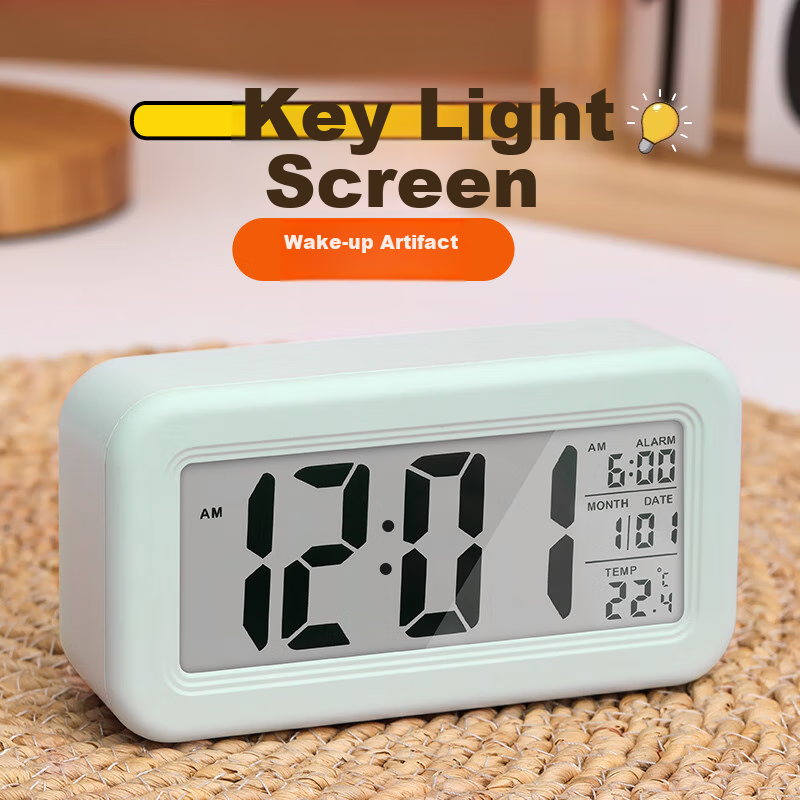 Compas Multifunctional Electronic Student Alarm Clock, Backlit Digital Clock, Children's Alarm Clock, 815 Blue