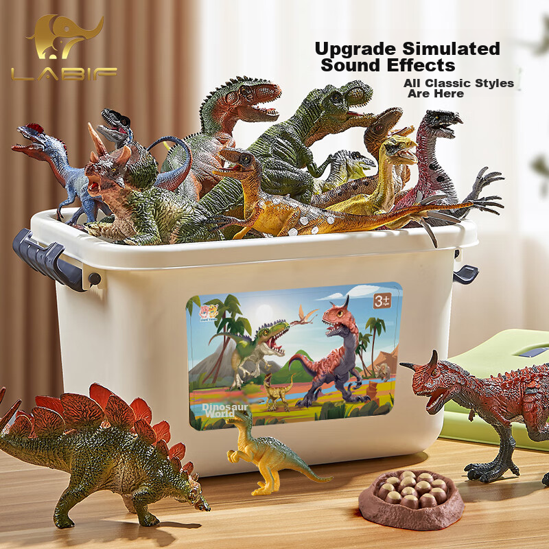Lebeifudinosaur Toy Set, Children's Realistic Animal Models, Soft Rubber Tyrannosaurus Rex, Boys' Birthday Gift, Christmas Present