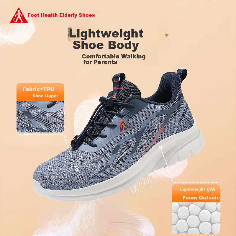 Footforce Elderly Men's Mesh Casual Shoes for Middle-aged and Elderly Men, Thin Breathable Shoes for Summer, Dad Shoes 6006K Sky Blue Size 39