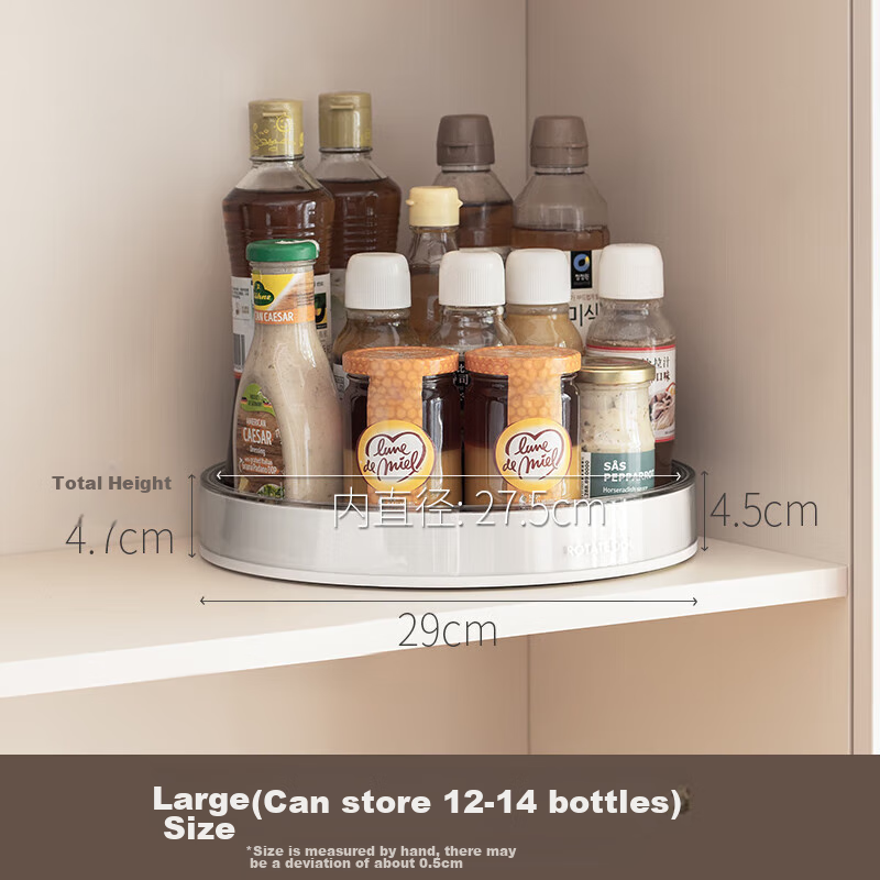 Lazy Corner Rotating Spice Rack Kitchen Storage Rack Seasoning Tray Multi-function Storage Rack Rotating Tray Large Size