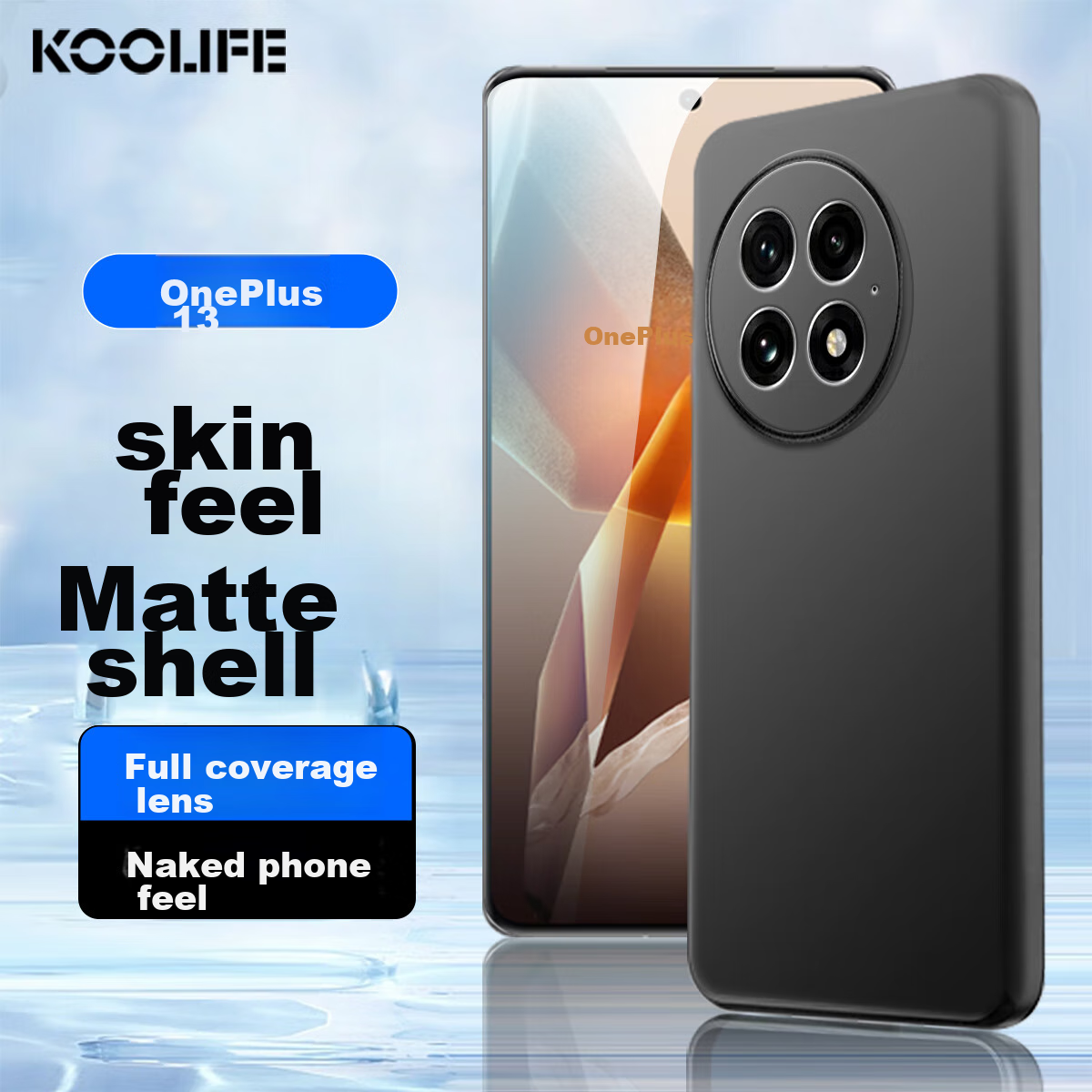 Cooljoy Protective Case for OnePlus 13, 1+ OnePlus 13 Phone Case, Full Coverage Lens Ultra Thin Matte Back Cover Soft Shell Men and Women Black Shell