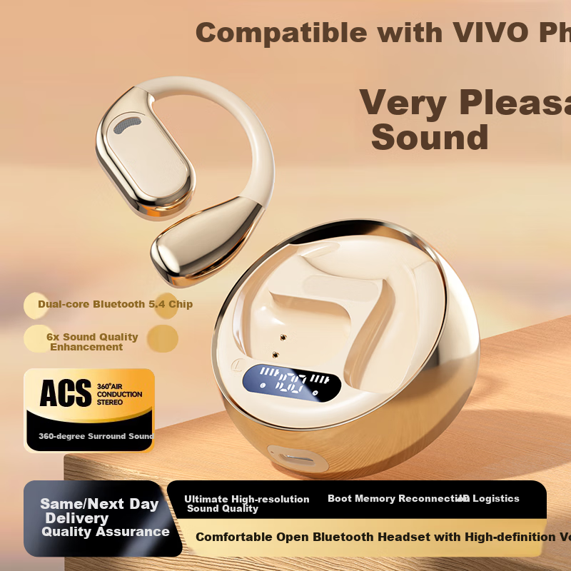Latu Compatible with Vivo Bluetooth Earphones, 2025 Latest Model, Ultra-Long Battery Life, High Capacity, Excellent Sound Quality, Bluetooth Semi-In Earphones, Vivo Top Ten Ranking, Active Noise Cance
