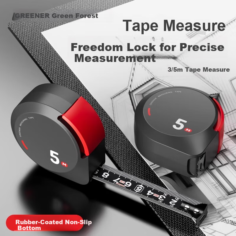 Green Forest Thickened and Hardened Tape Measure with Anti-cut Hand Protection Designer High Precision Tape Measure 3M*16MM
