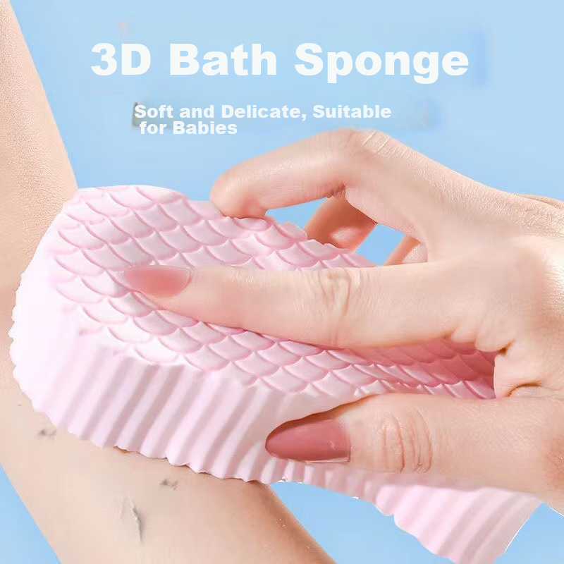 Mengting Children's Bath Scrubber, Household Sponge, Baby Back Scrubber, Mud Scrubber, Bath Towel, Baby Bath Mud Scrubber, 2 Pieces