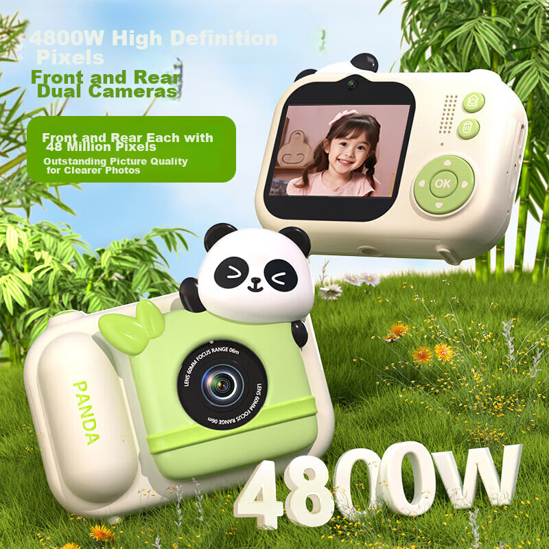 Leleyu Children's Camera Toy for Ages 3-6, Instant Camera with Photo Printing And Video Recording, Birthday Gift for Boys And Girls