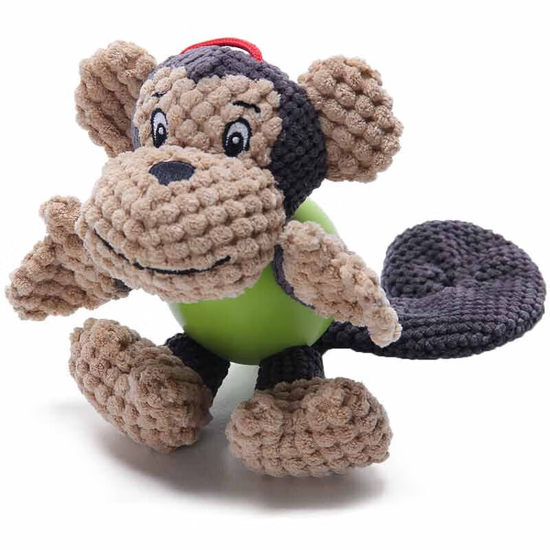 EETOYS Plush Monkey Dog Toy, Durable Chew Toy, Fun Sound-Making, Puppy Companion, Boredom Relief, Anti-Destructive, Pet Supplies